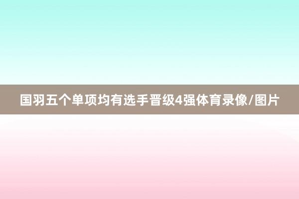 国羽五个单项均有选手晋级4强体育录像/图片