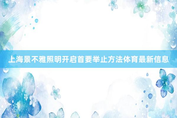 上海景不雅照明开启首要举止方法体育最新信息