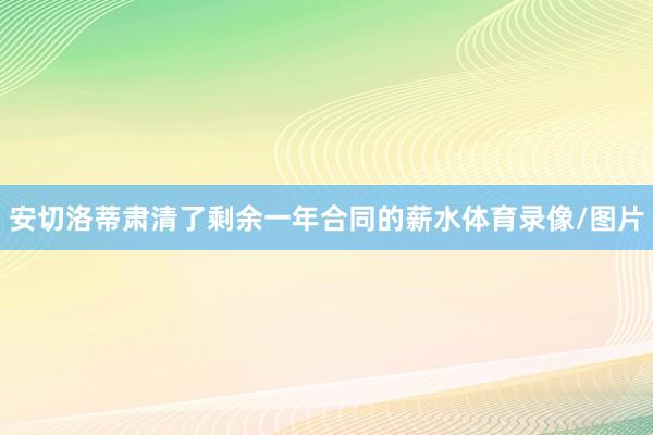 安切洛蒂肃清了剩余一年合同的薪水体育录像/图片