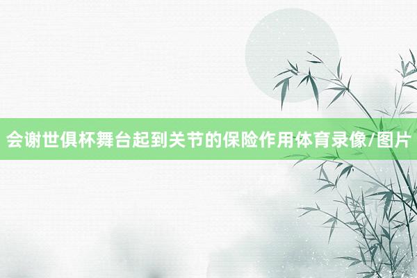会谢世俱杯舞台起到关节的保险作用体育录像/图片