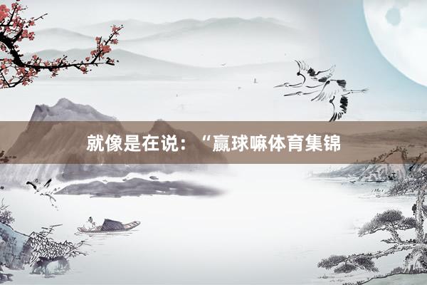 就像是在说：“赢球嘛体育集锦