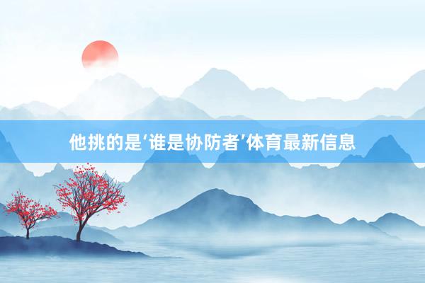 他挑的是‘谁是协防者’体育最新信息