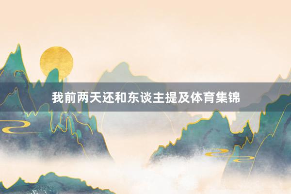 我前两天还和东谈主提及体育集锦