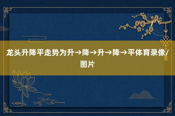 龙头升降平走势为升→降→升→降→平体育录像/图片