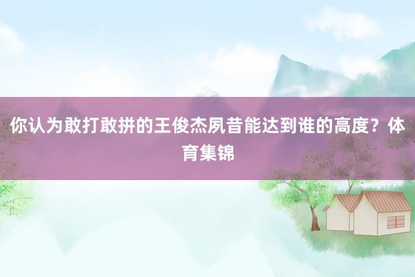 你认为敢打敢拼的王俊杰夙昔能达到谁的高度？体育集锦