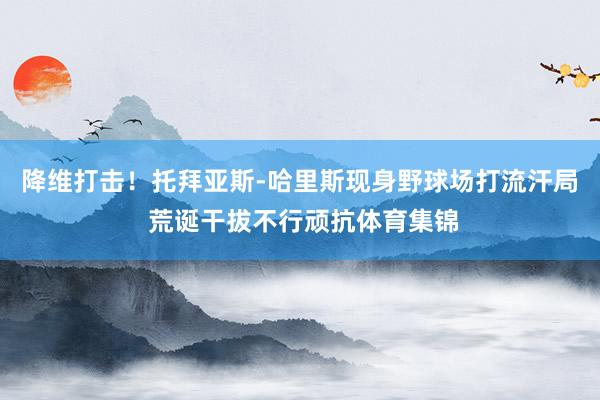 降维打击！托拜亚斯-哈里斯现身野球场打流汗局 荒诞干拔不行顽抗体育集锦