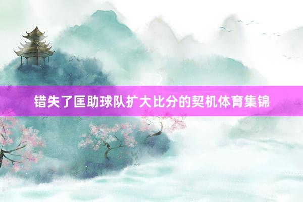 错失了匡助球队扩大比分的契机体育集锦