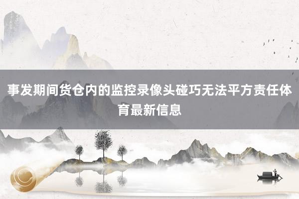 事发期间货仓内的监控录像头碰巧无法平方责任体育最新信息